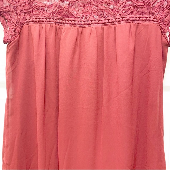 Alya Red A-line Dress with Lace Bodice - Picture 5 of 6